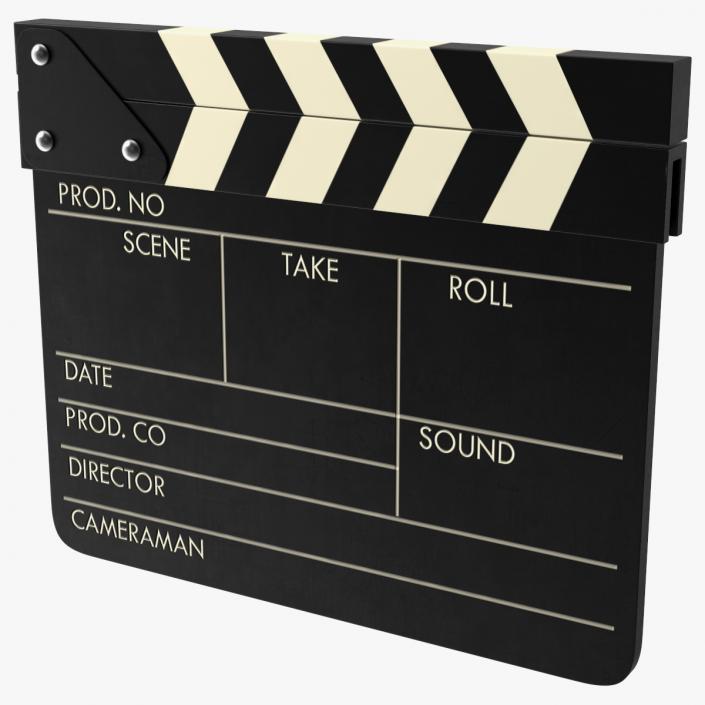 Wooden Movie Clapboard 3D