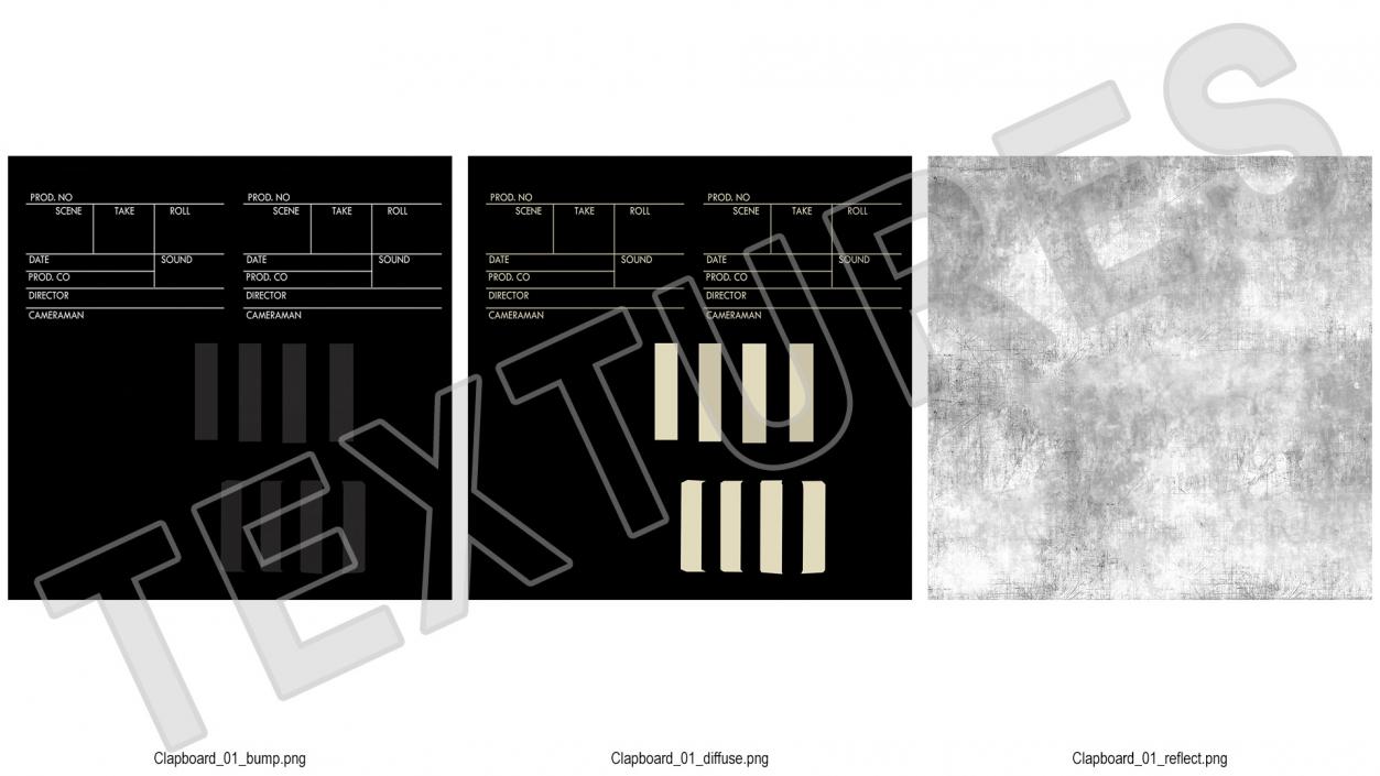 Wooden Movie Clapboard 3D