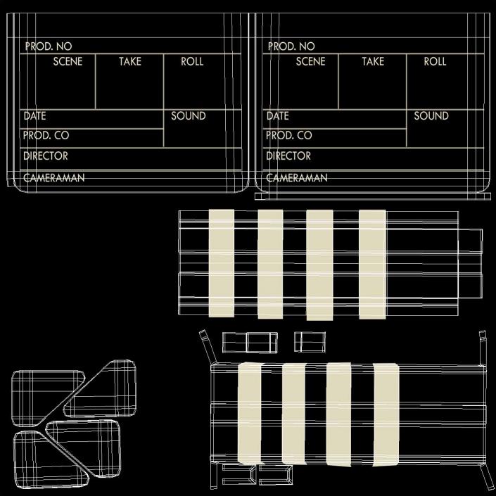 Wooden Movie Clapboard 3D