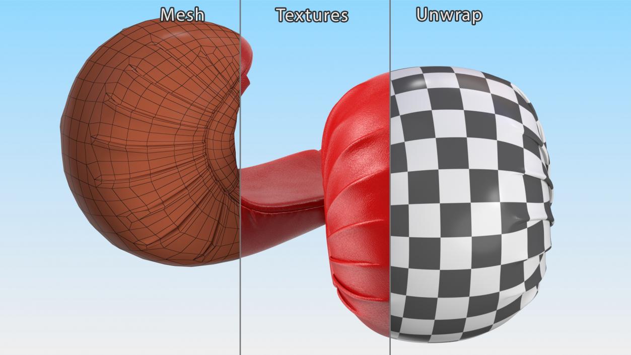 3D Karate Gloves Lying Red model