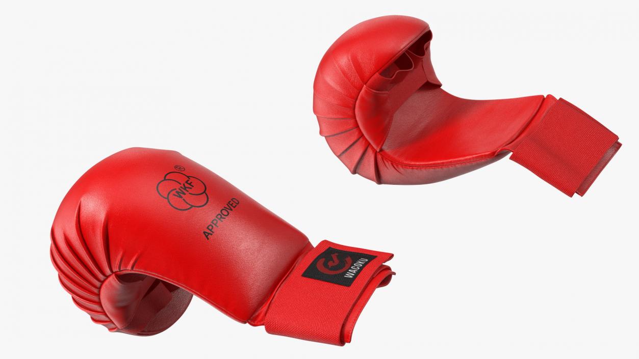 3D Karate Gloves Lying Red model