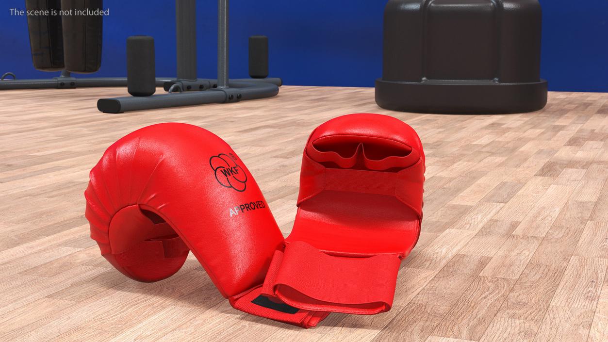 3D Karate Gloves Lying Red model