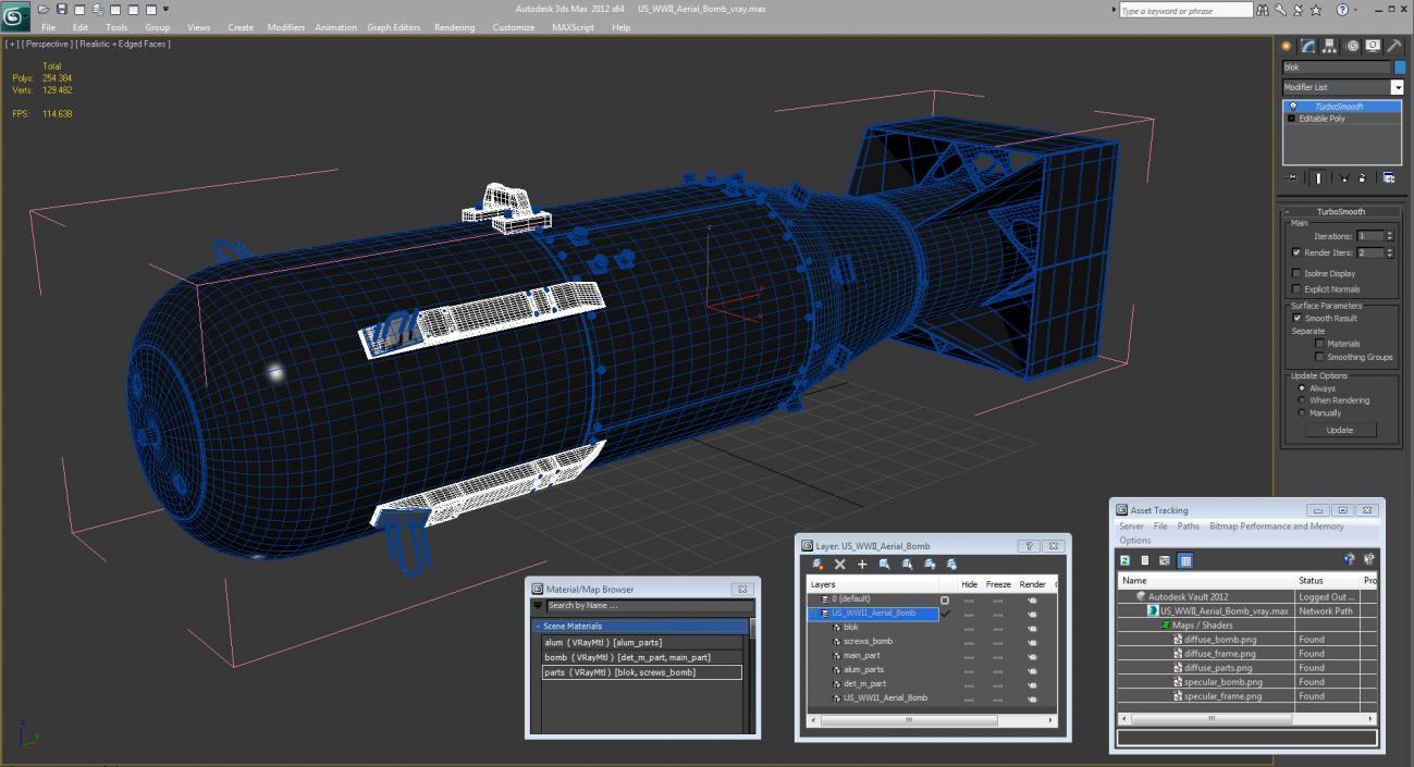 3D model US WWII Aerial Bomb Little Boy