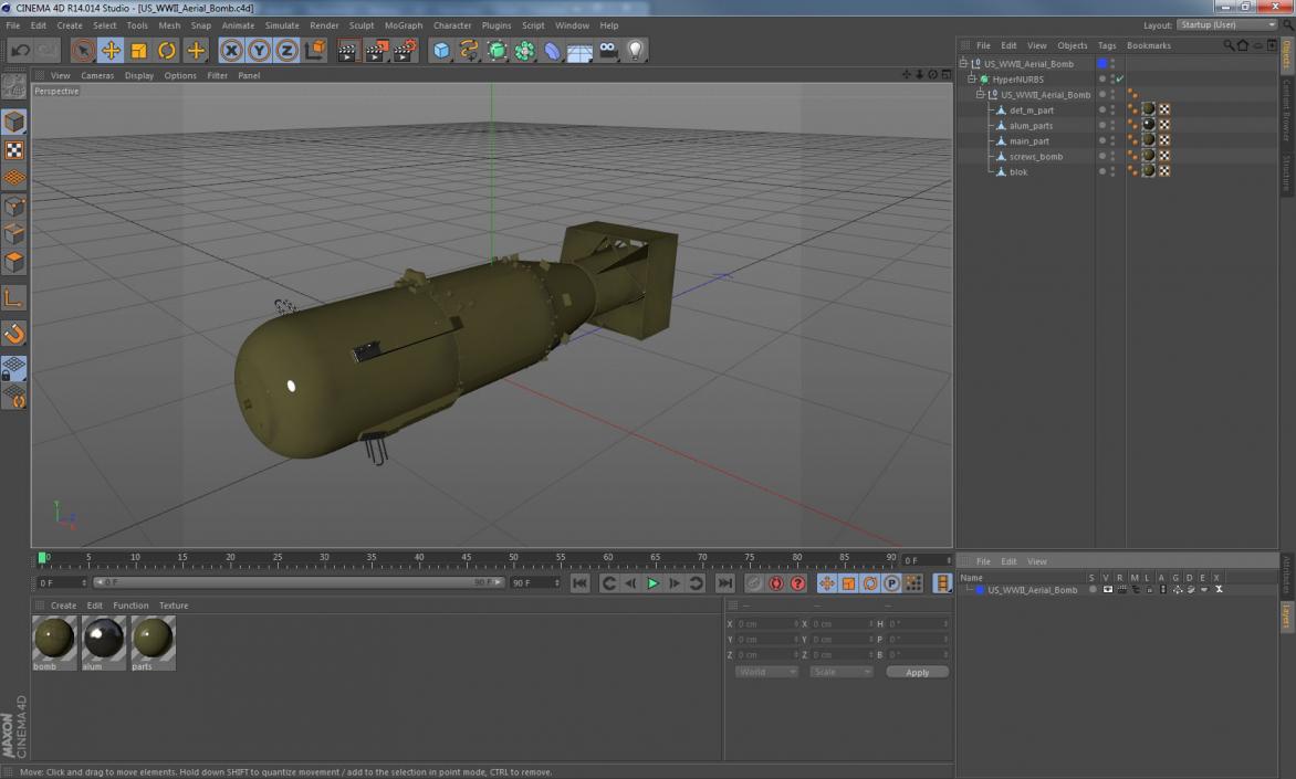 3D model US WWII Aerial Bomb Little Boy