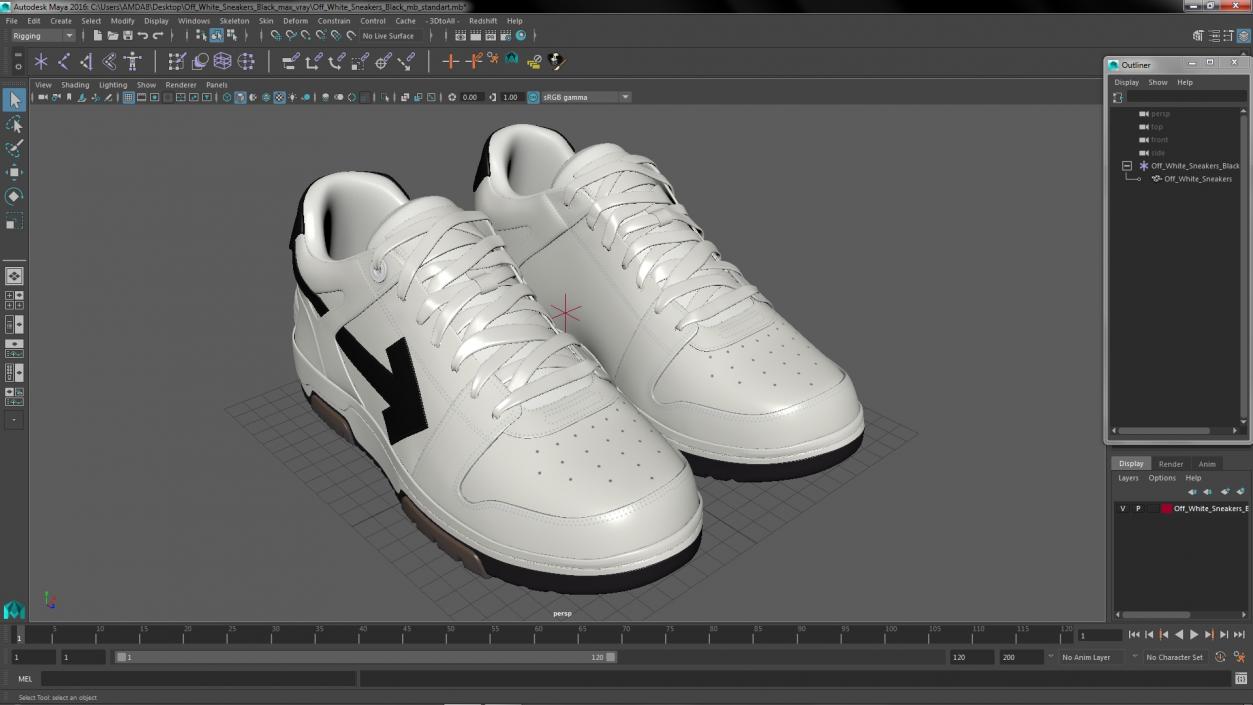 Off White Sneakers Black 3D model