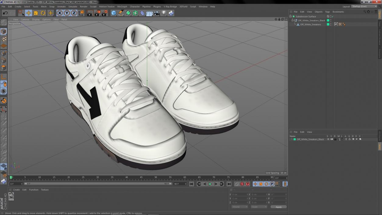 Off White Sneakers Black 3D model