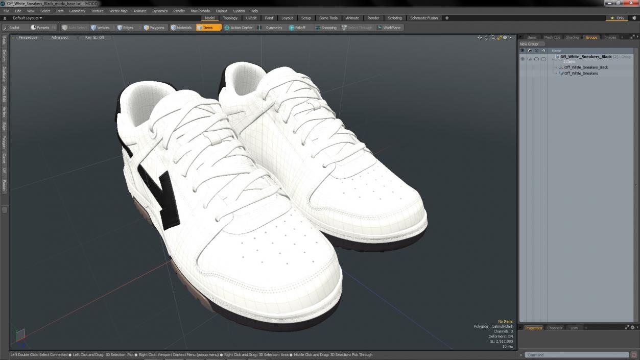 Off White Sneakers Black 3D model