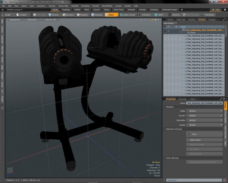 Fast Adjusting Dial Dumbbell with Rack Set 3D