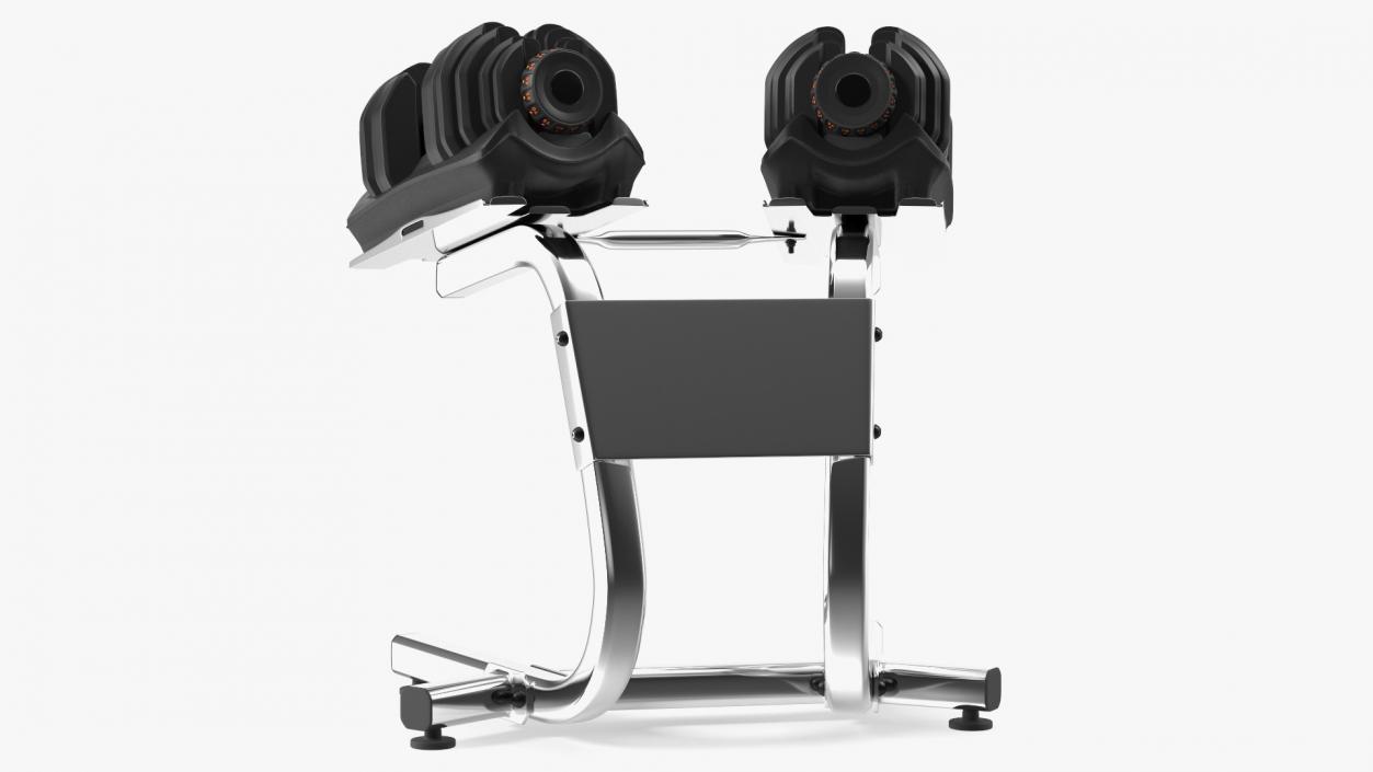 Fast Adjusting Dial Dumbbell with Rack Set 3D