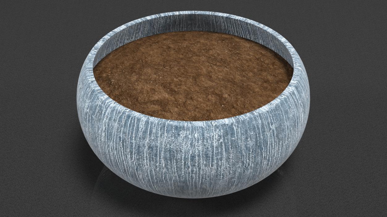 3D model Round Vase with Soil