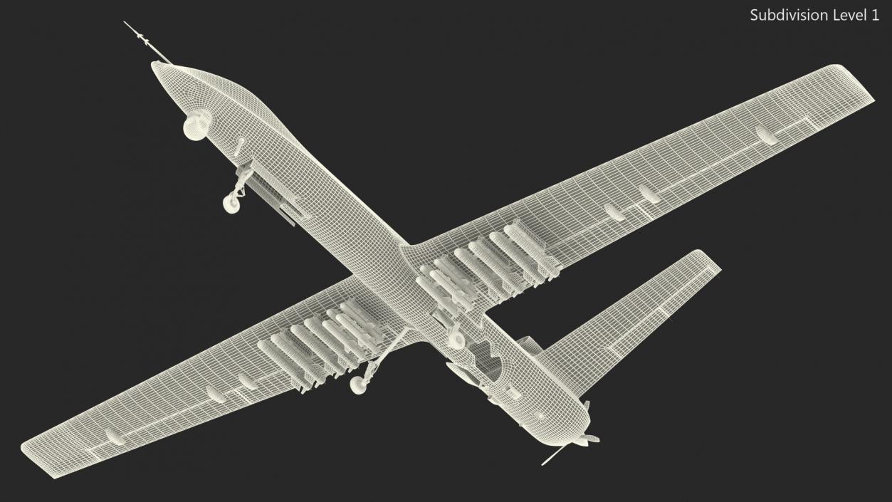 CH-5 Rainbow UAV Armed Rigged 3D model