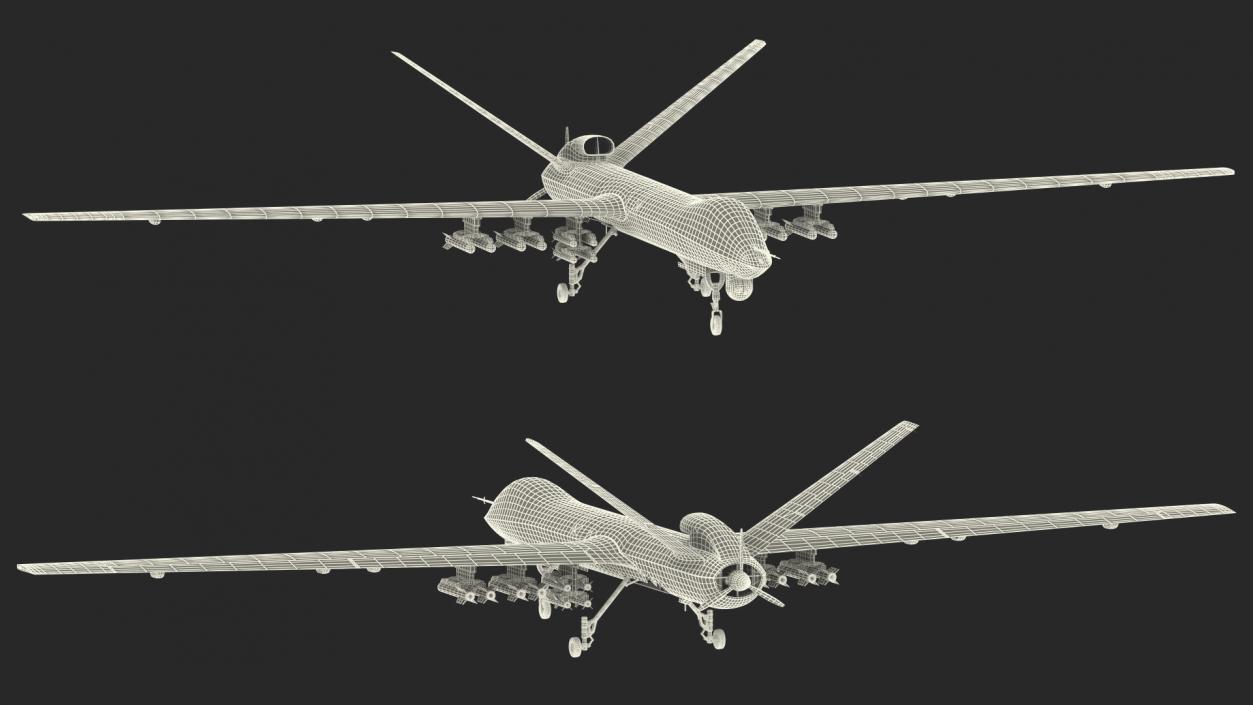 CH-5 Rainbow UAV Armed Rigged 3D model