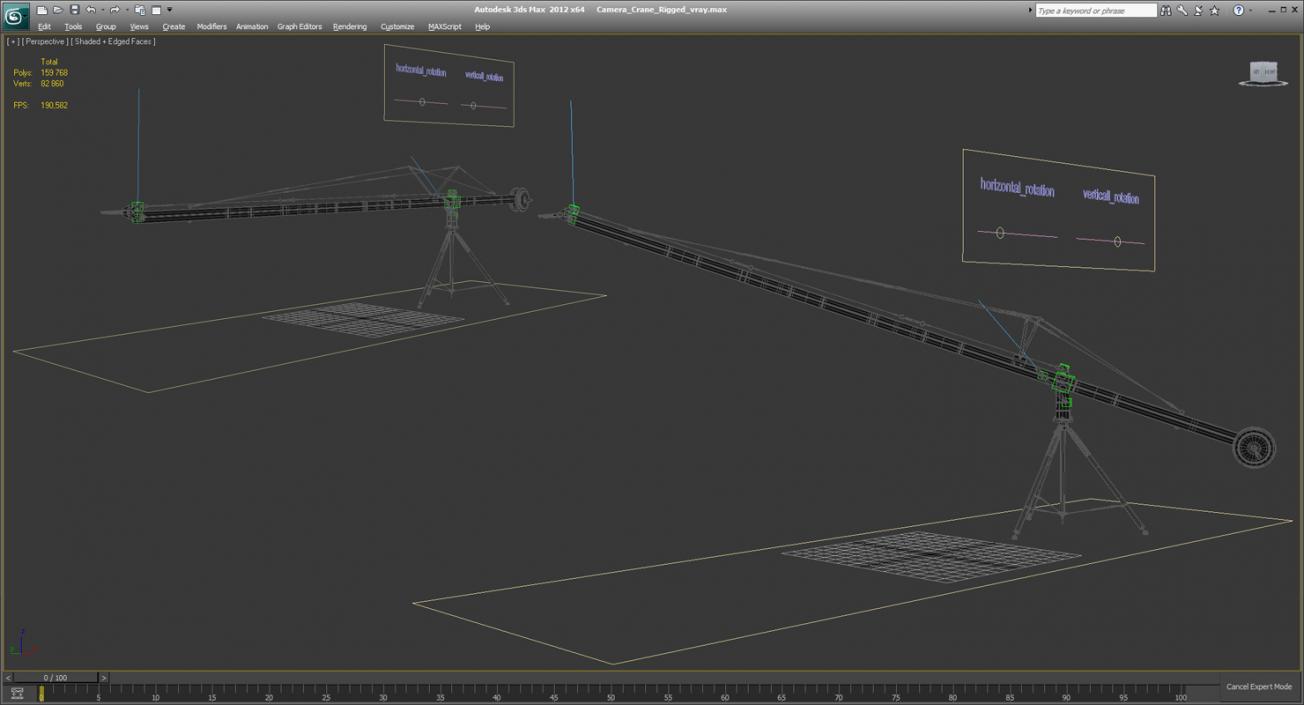 Camera Crane Rigged 3D model