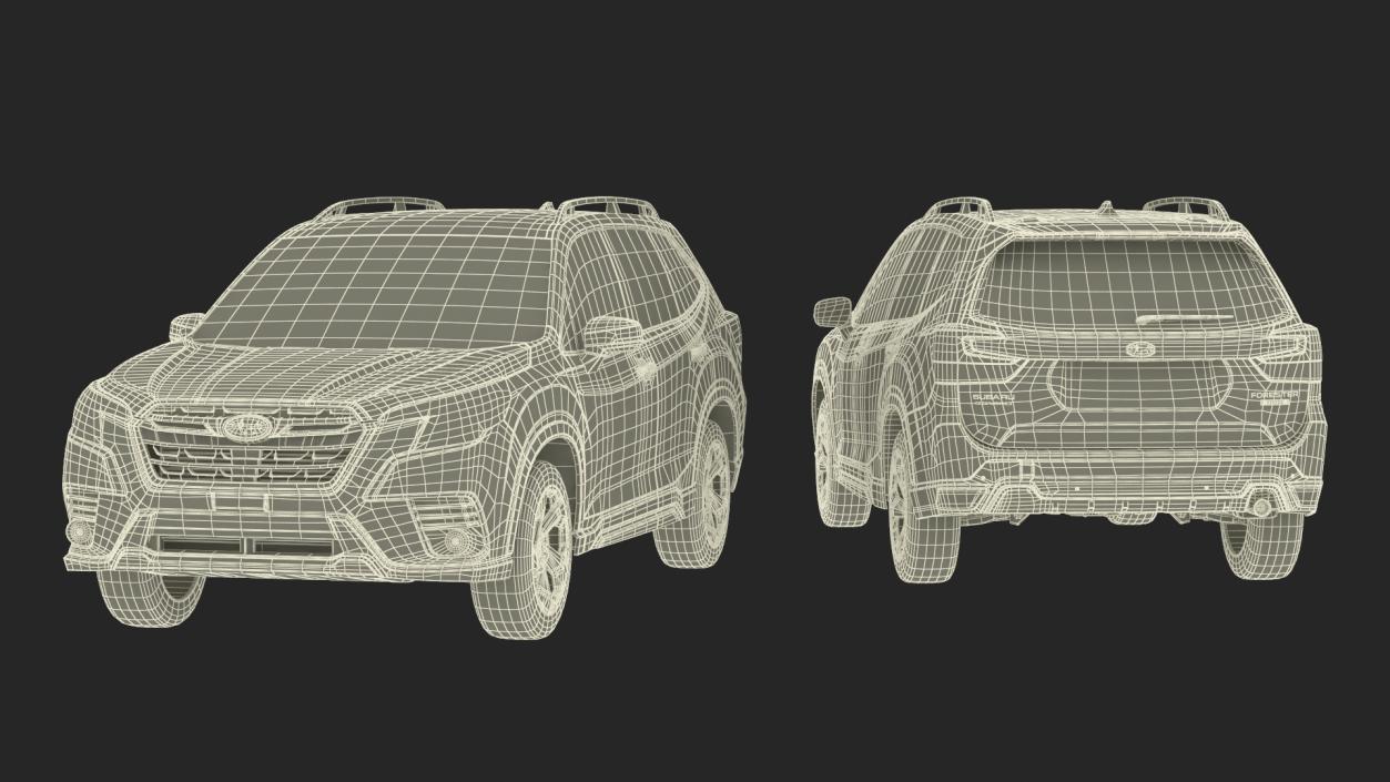 3D Subaru Forester 2022 White Rigged model