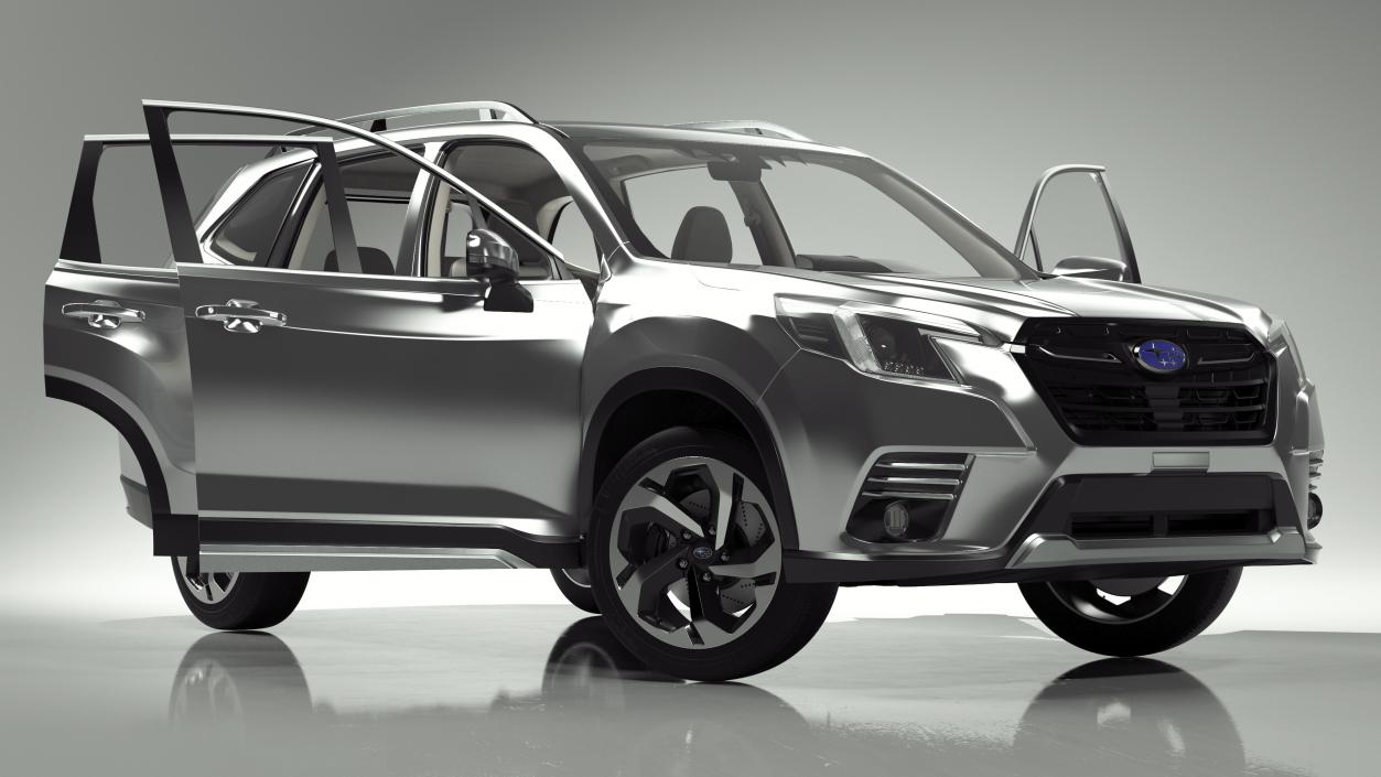 Subaru Forester 2022 White Rigged for Cinema 4D 3D