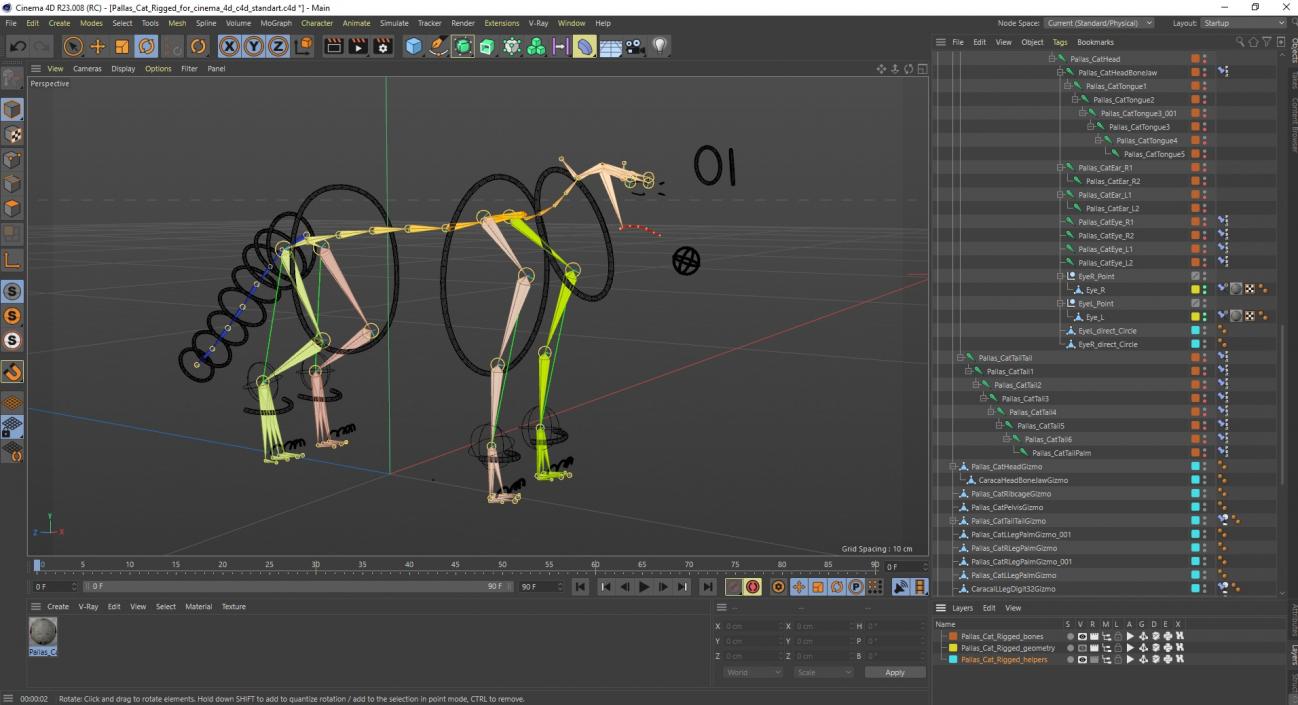 3D Pallas Cat Rigged for Cinema 4D
