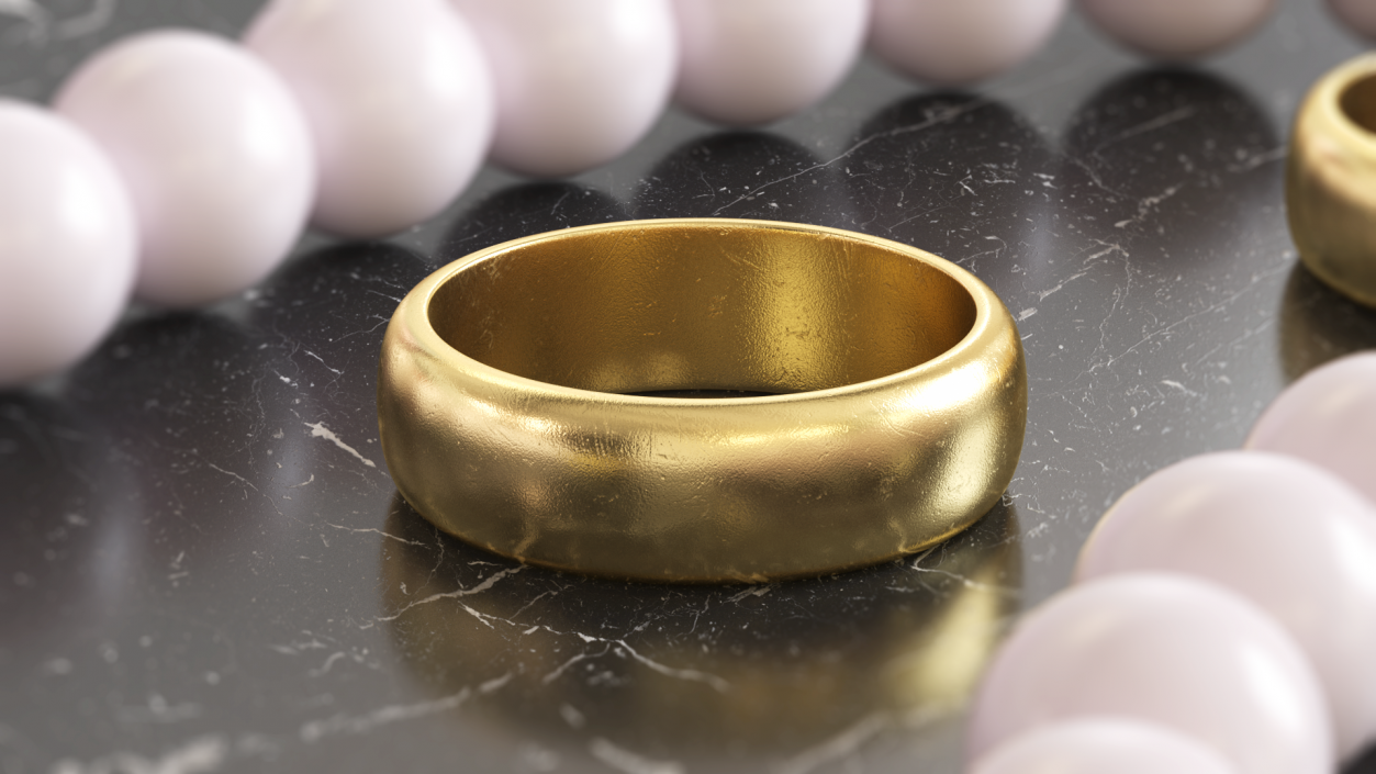 Gold Wedding Ring 3D