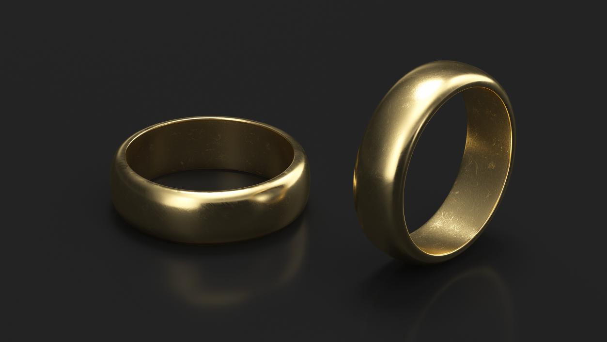 Gold Wedding Ring 3D