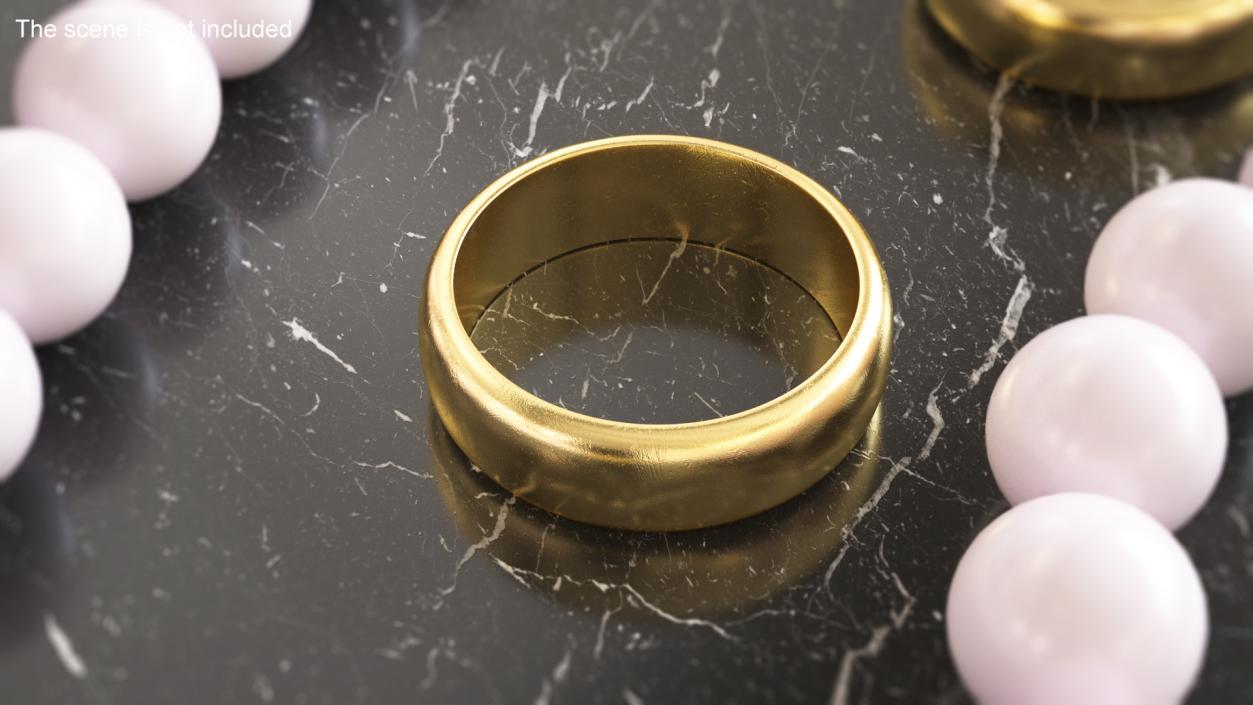 Gold Wedding Ring 3D