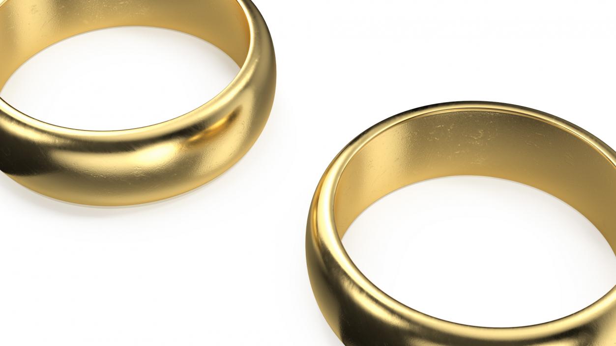 Gold Wedding Ring 3D