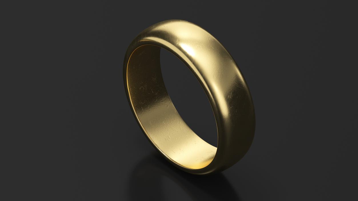 Gold Wedding Ring 3D