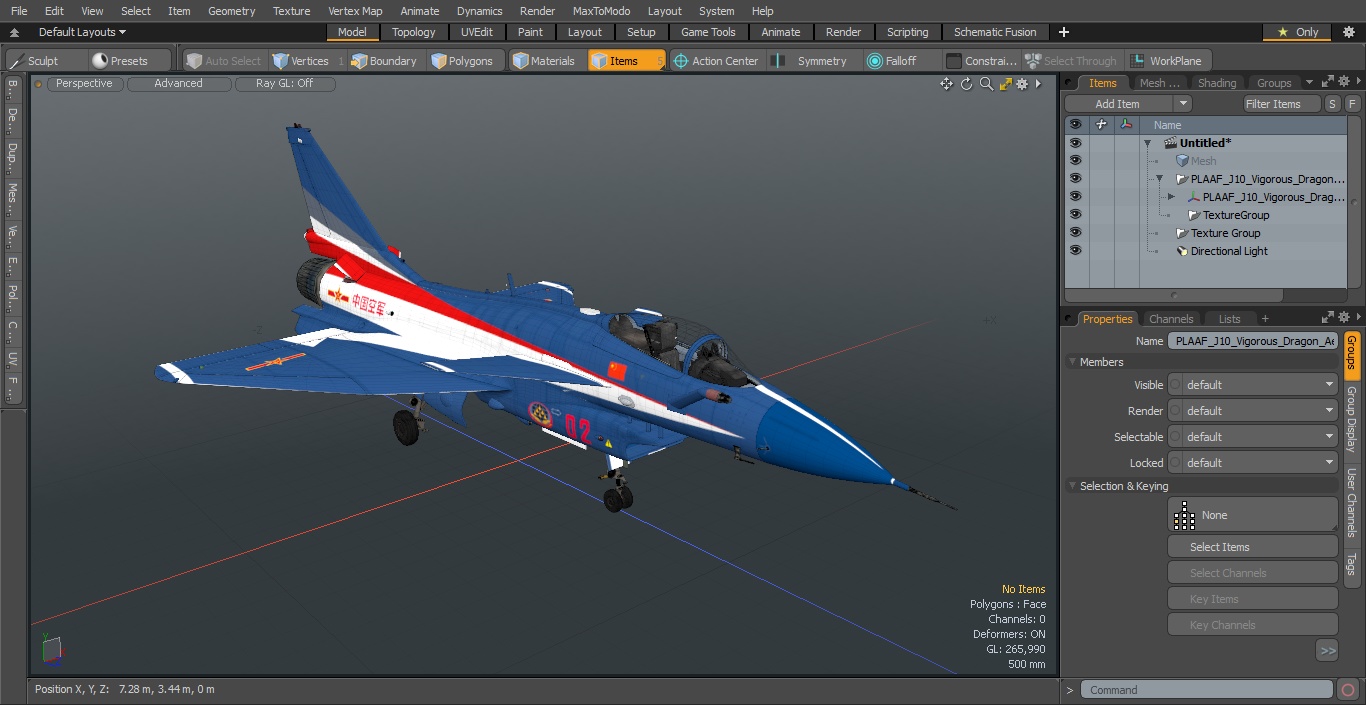 3D model PLAAF J10 Vigorous Dragon Aerobatic Team