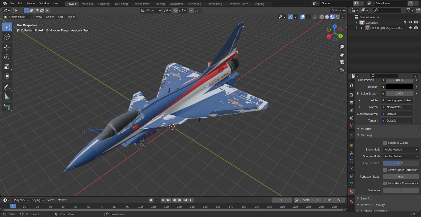 3D model PLAAF J10 Vigorous Dragon Aerobatic Team