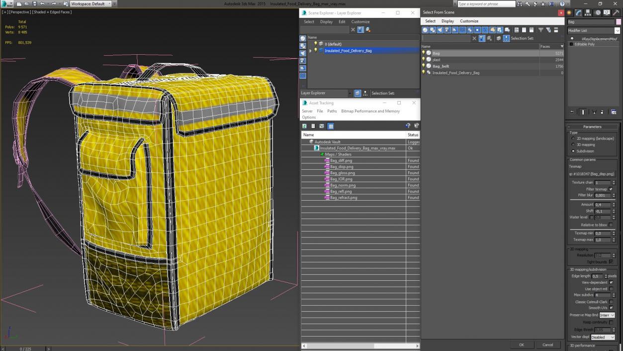 Insulated Food Delivery Bag 3D