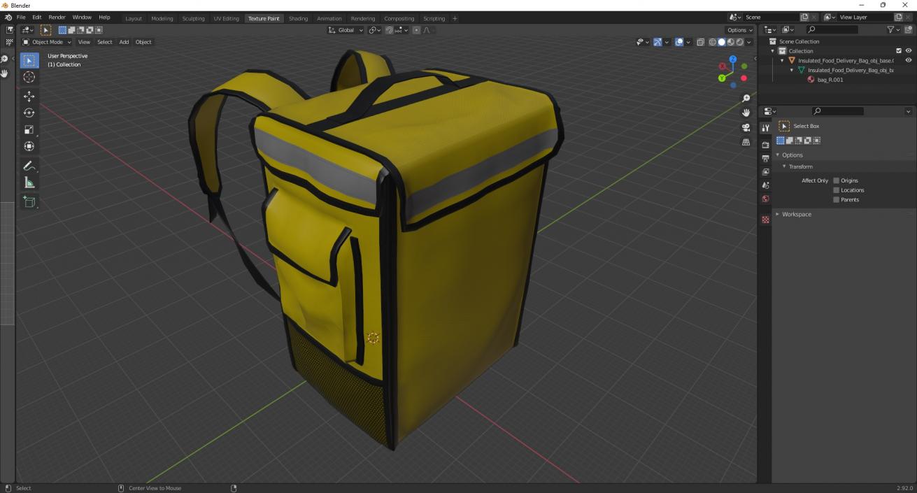 Insulated Food Delivery Bag 3D