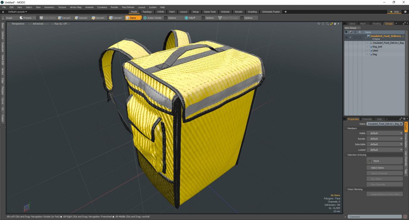 Insulated Food Delivery Bag 3D