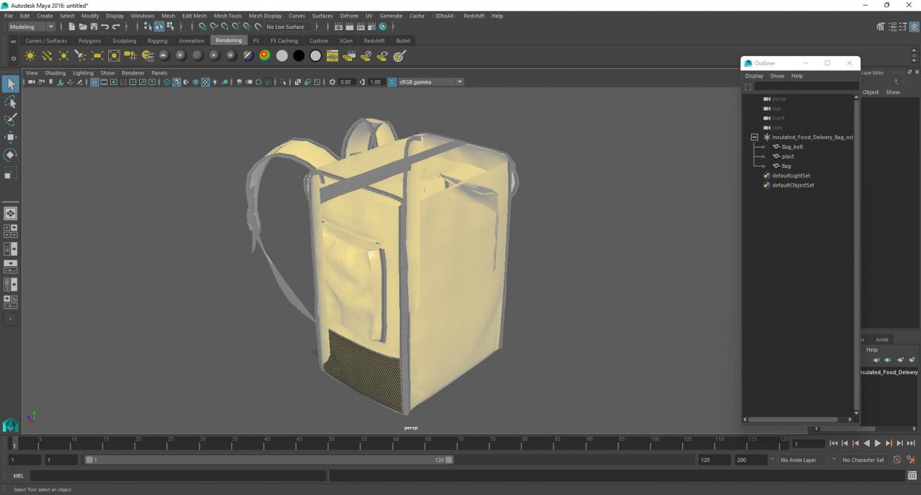 Insulated Food Delivery Bag 3D