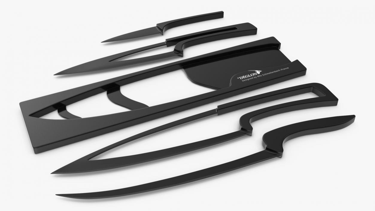 3D Kitchen Knife Set Deglon Meeting Black model