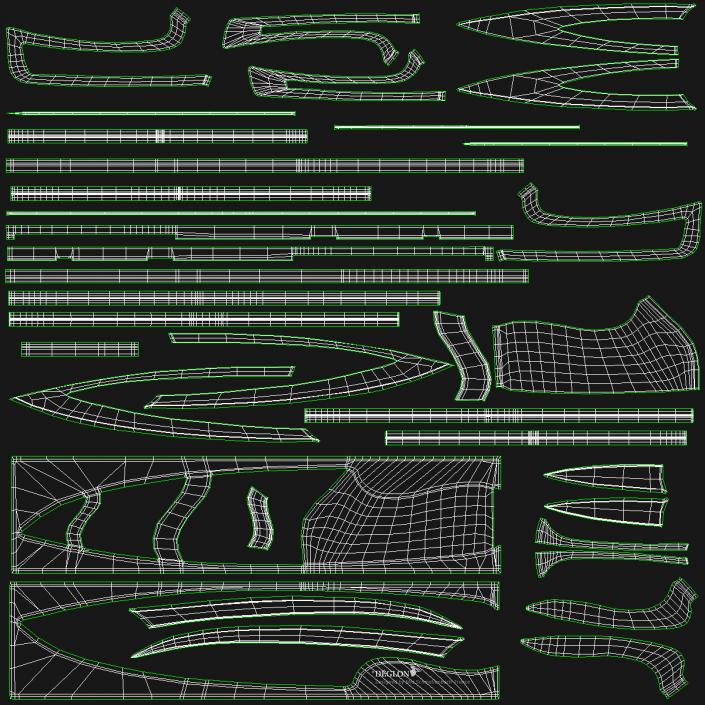 3D Kitchen Knife Set Deglon Meeting Black model