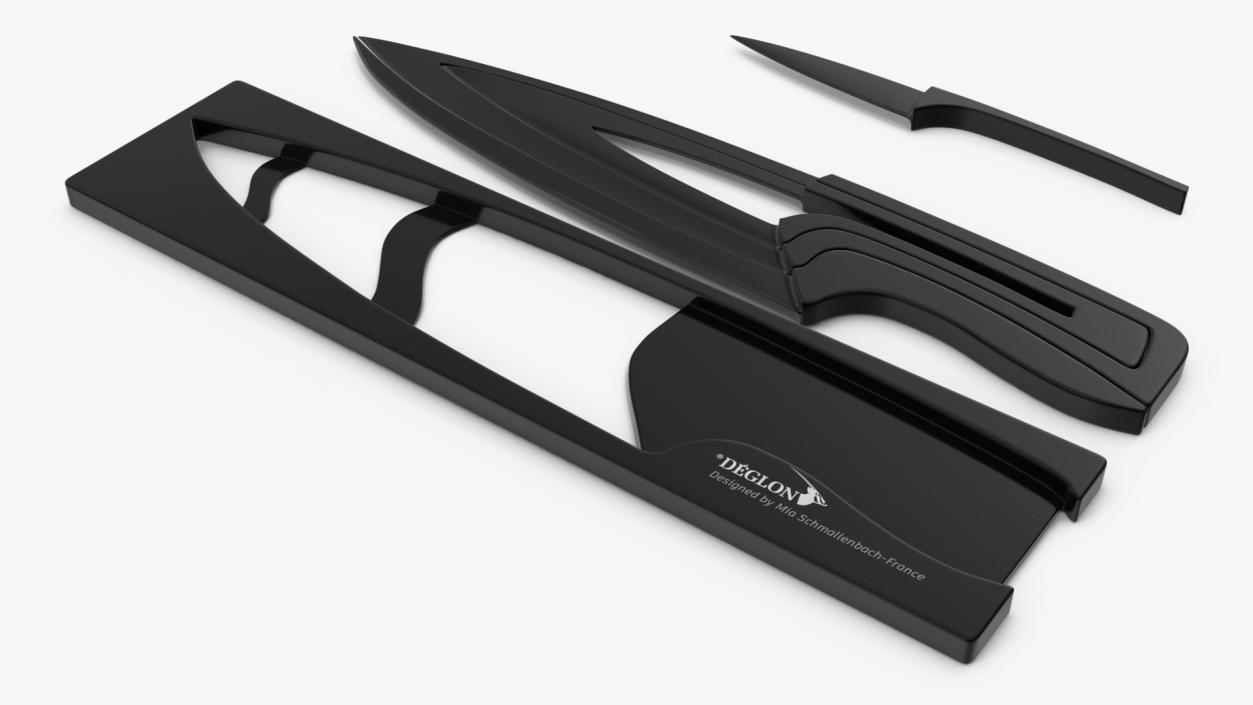 3D Kitchen Knife Set Deglon Meeting Black model