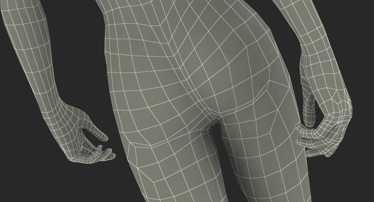 3D Female Dark Grey Mannequin Rigged model