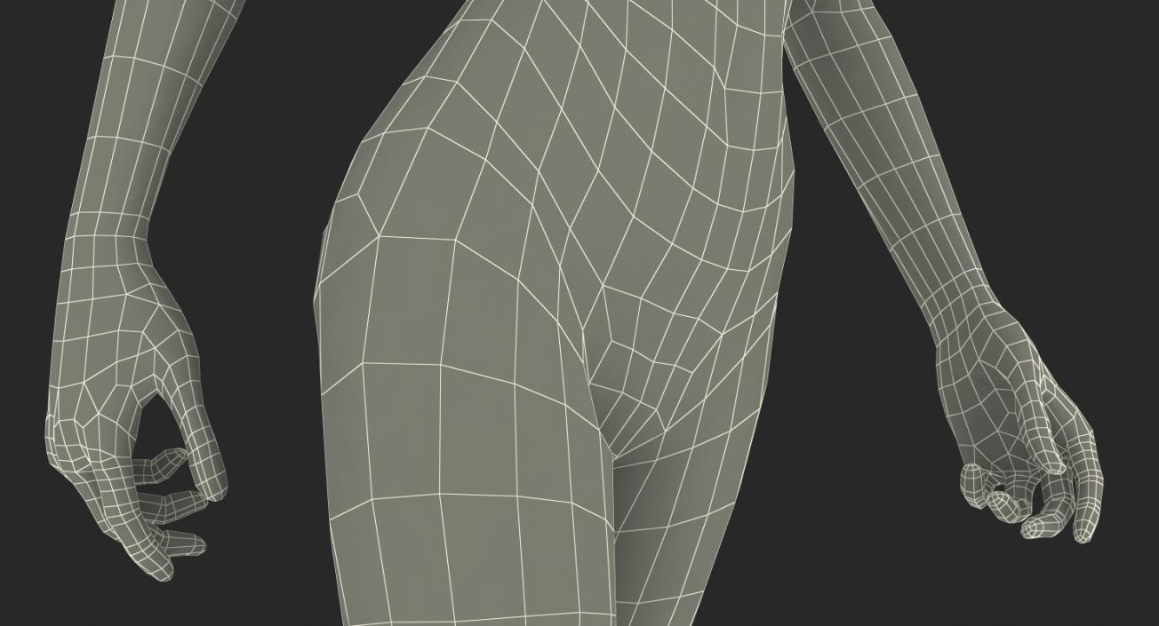 3D Female Dark Grey Mannequin Rigged model