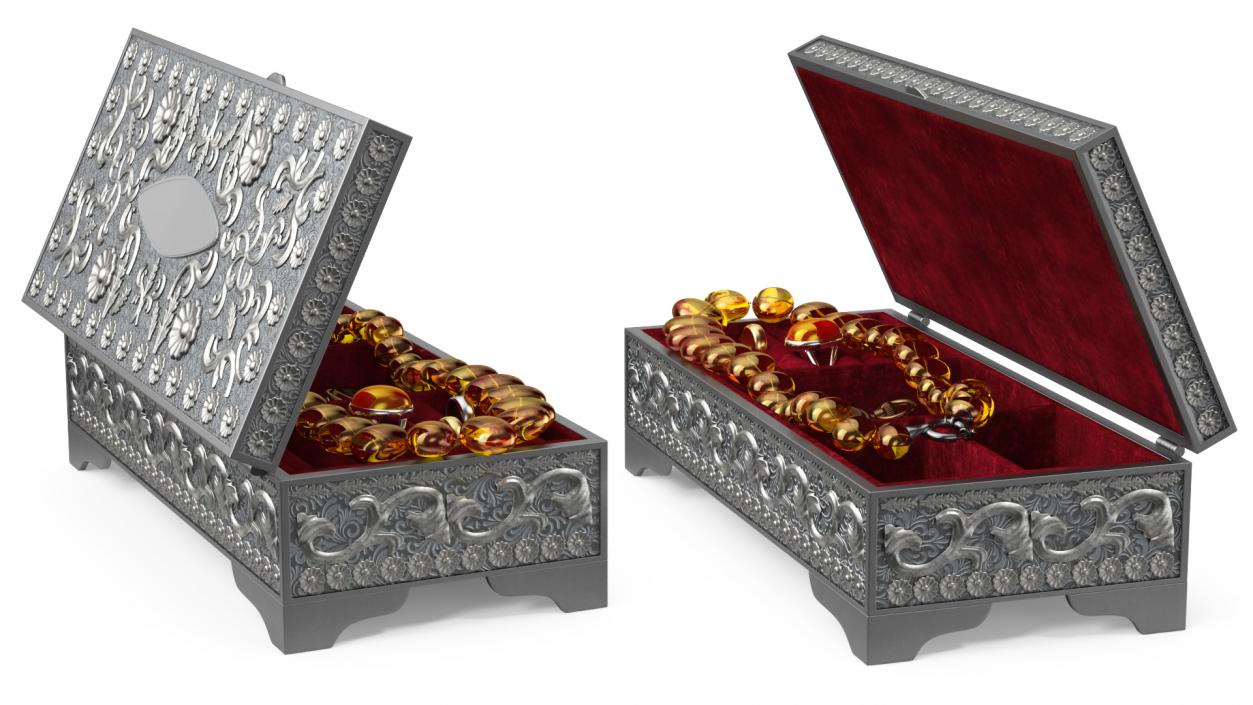 3D model Open Treasure Box Collection 4