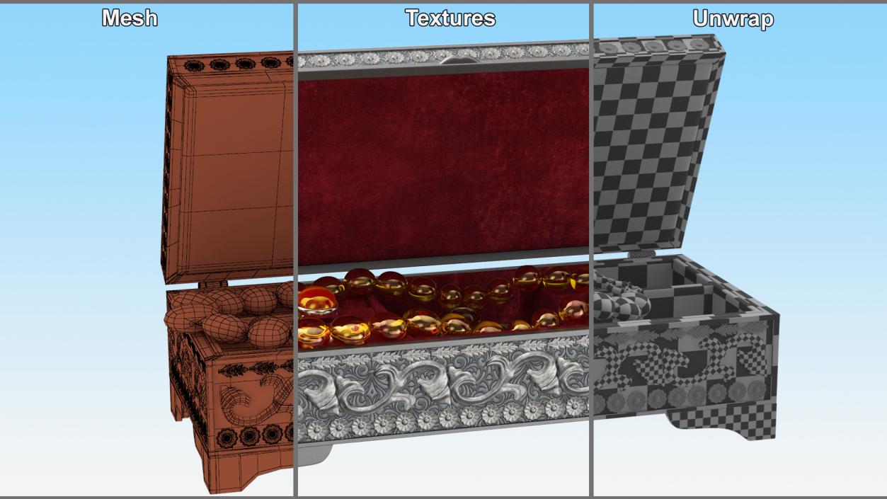 3D model Open Treasure Box Collection 4