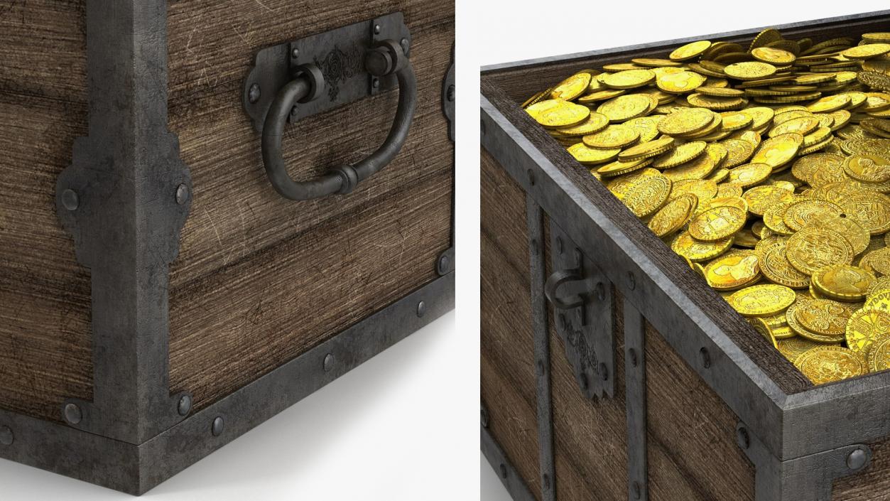 3D model Open Treasure Box Collection 4