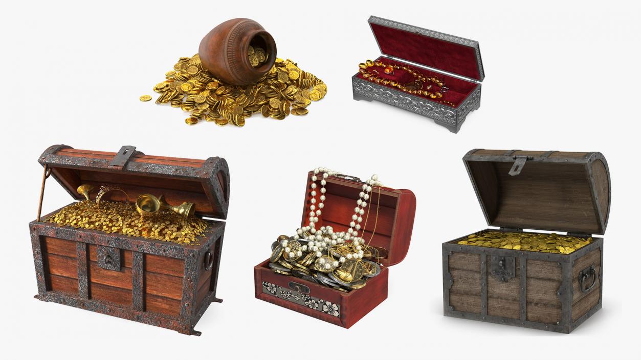 3D model Open Treasure Box Collection 4