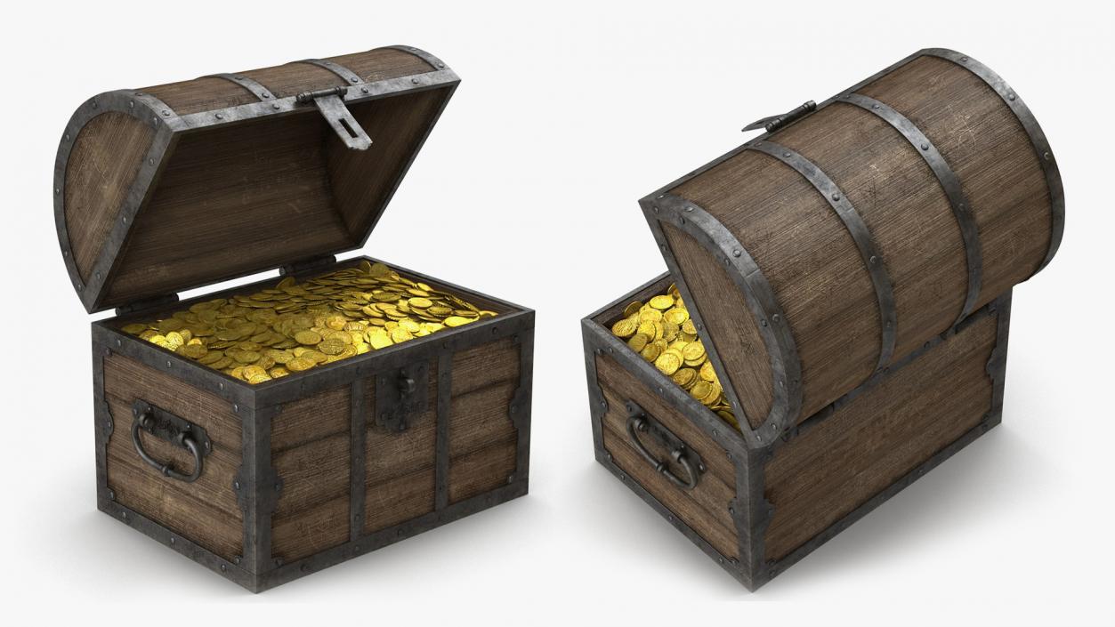 3D model Open Treasure Box Collection 4