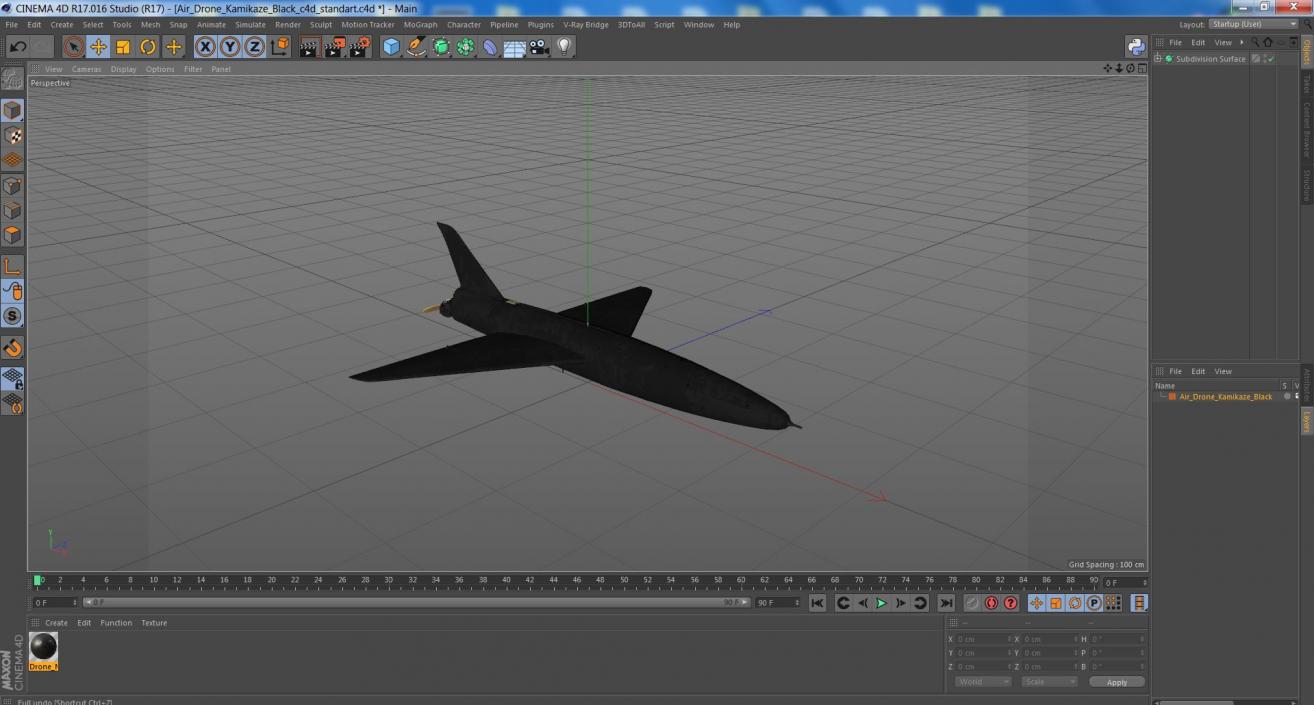 Air Drone Kamikaze Black 3D model