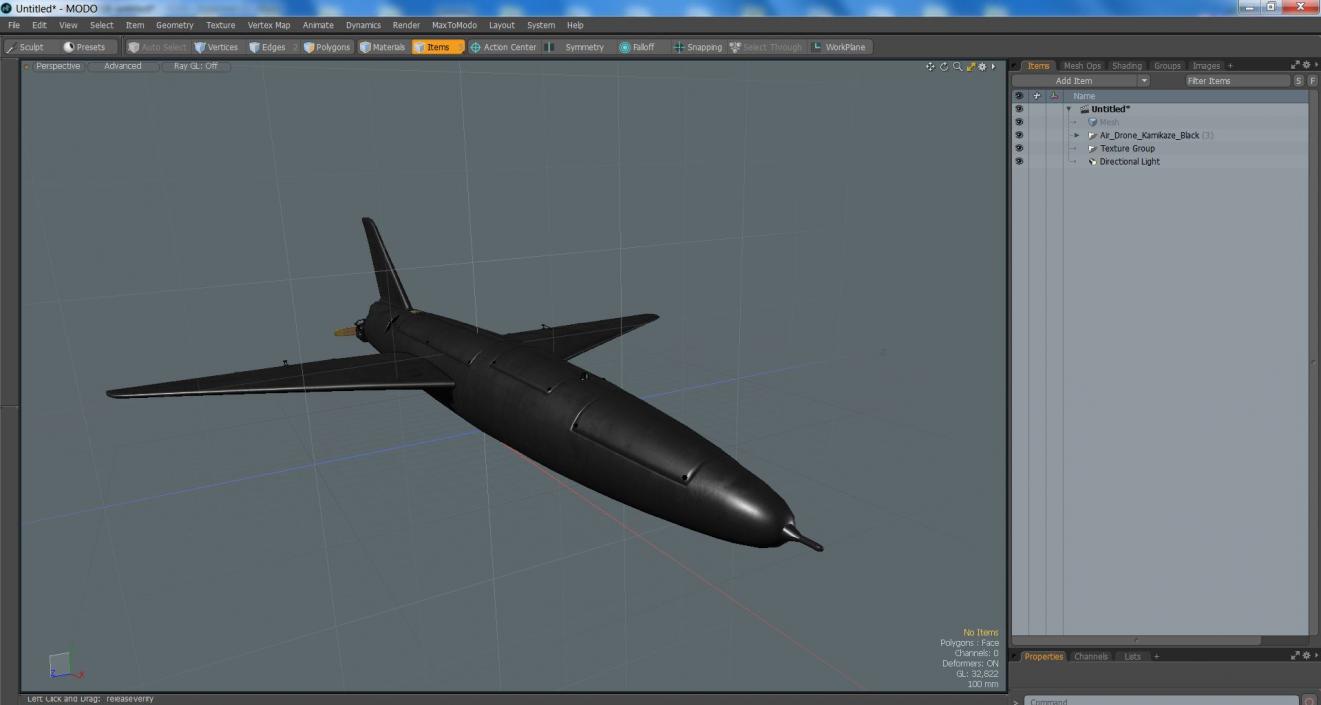 Air Drone Kamikaze Black 3D model