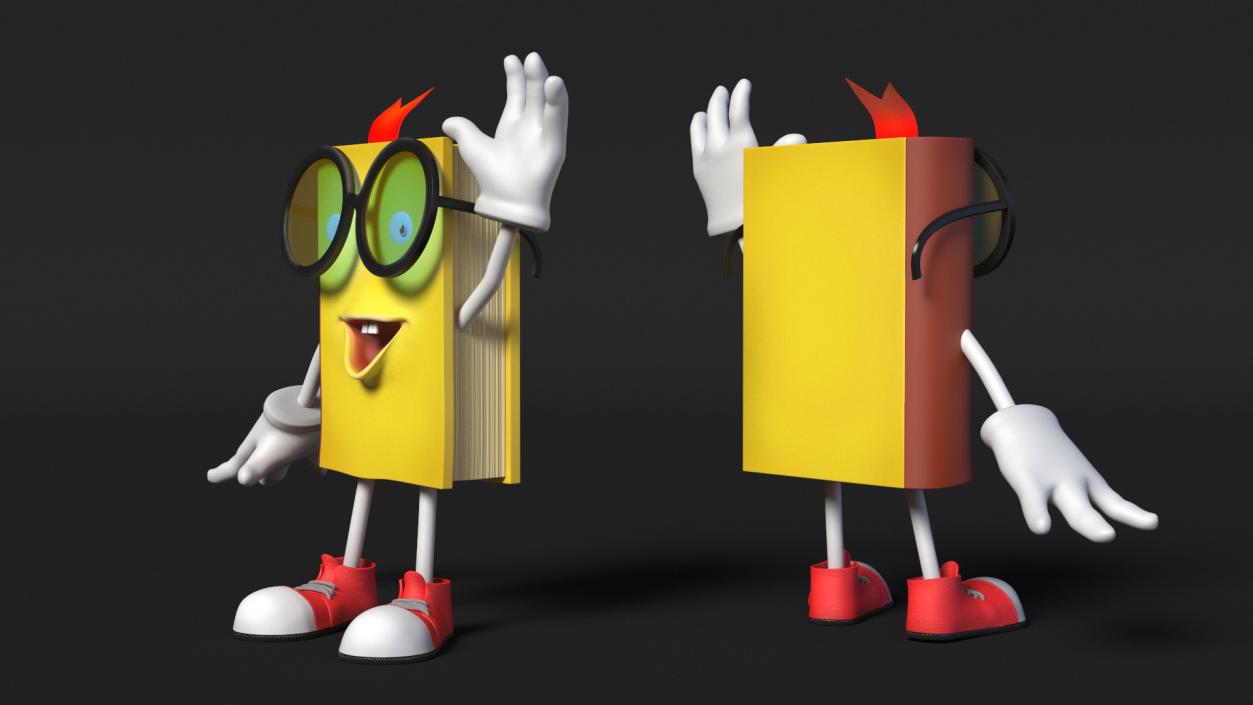 Cartoon Book Yellow Welcoming Pose 3D model