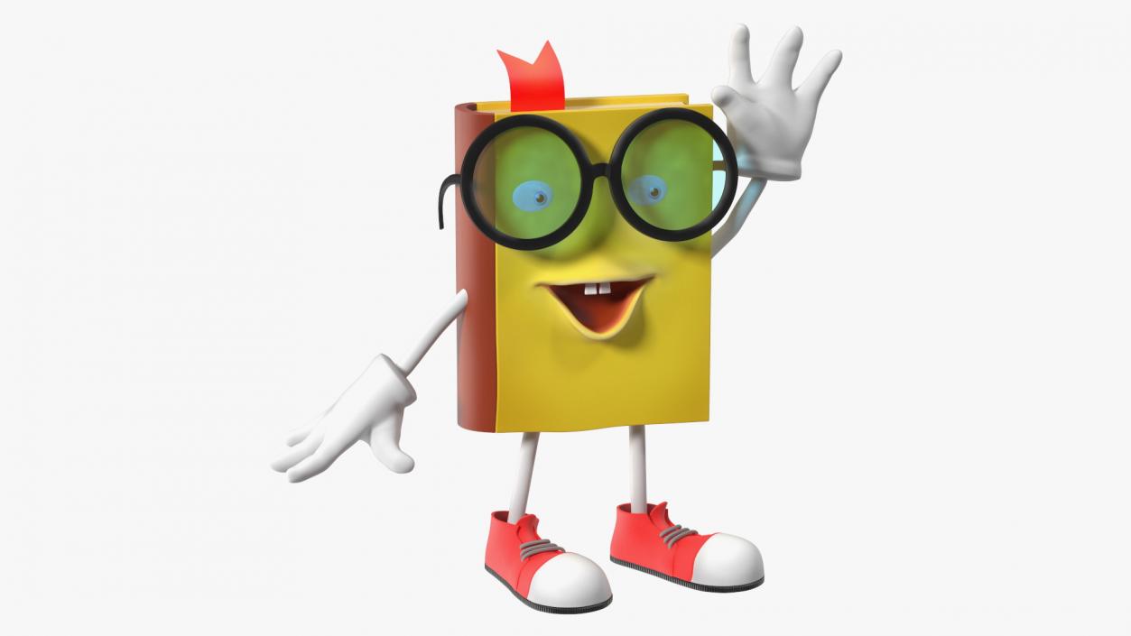 Cartoon Book Yellow Welcoming Pose 3D model