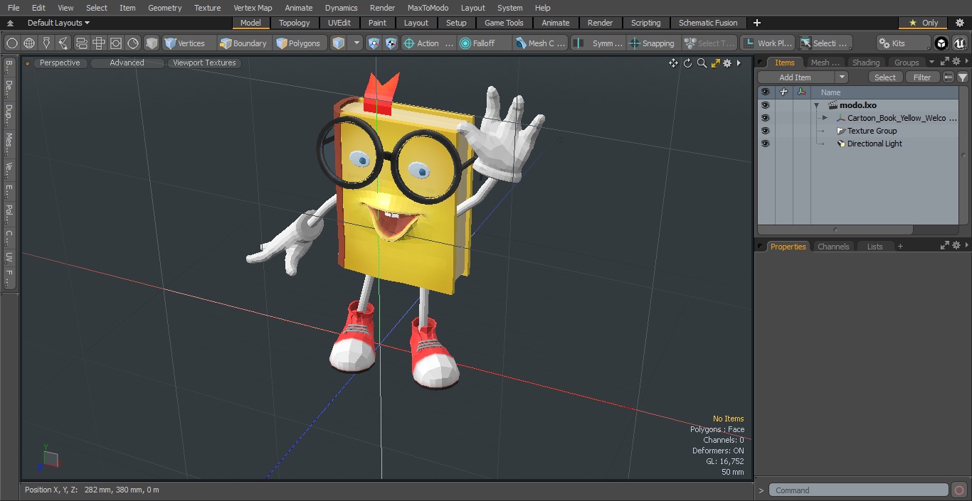 Cartoon Book Yellow Welcoming Pose 3D model