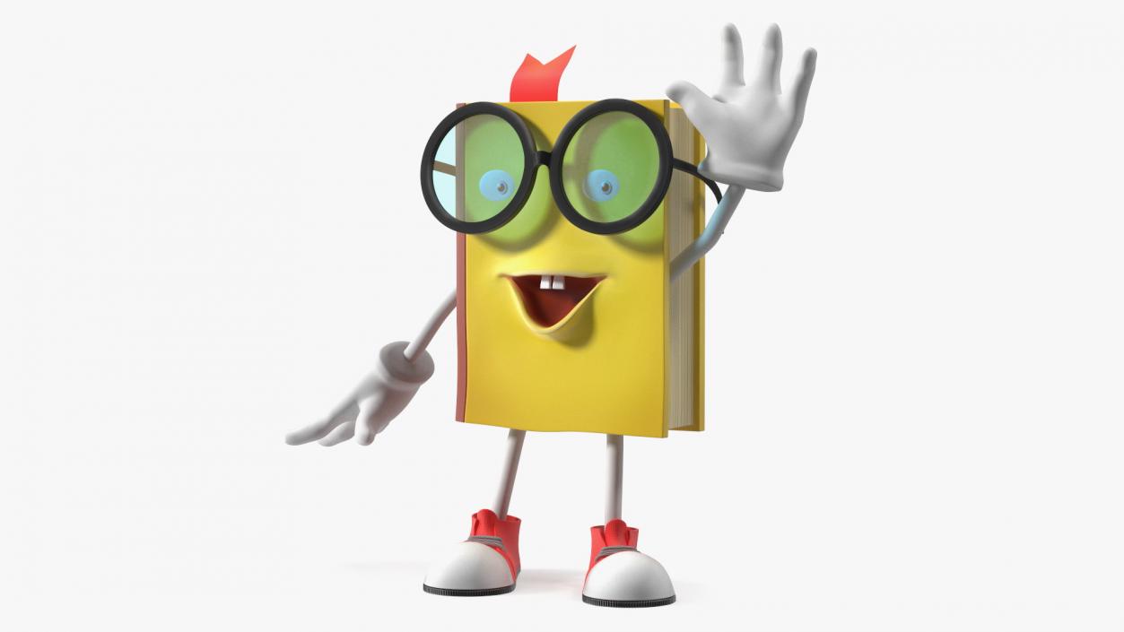 Cartoon Book Yellow Welcoming Pose 3D model