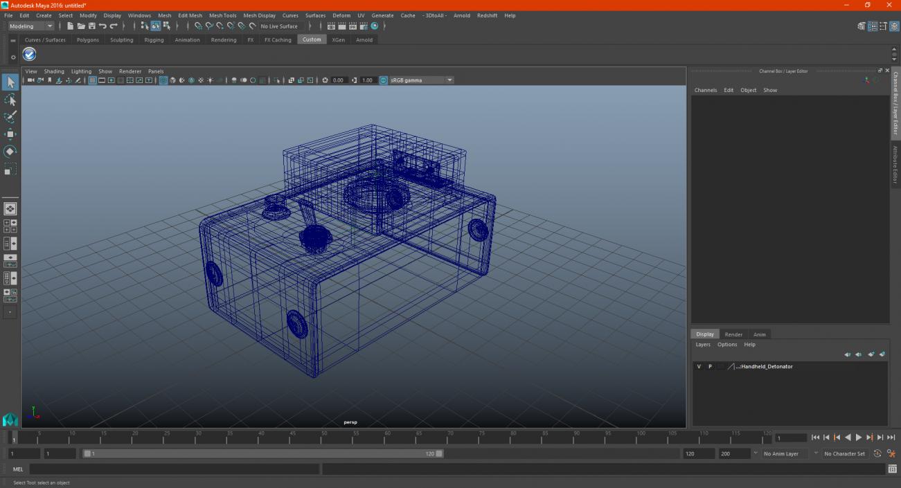 3D Handheld Detonator model