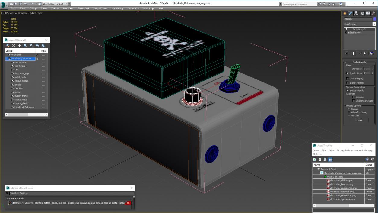 3D Handheld Detonator model