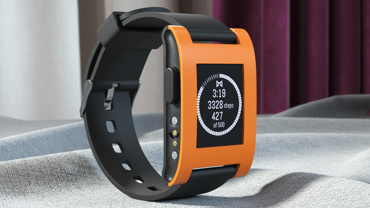 3D Included Pebble Smart Watch with Strap model